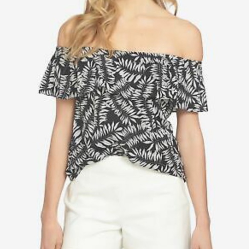 2/$25 1. STATE Black White Off Shoulder Top Size Small